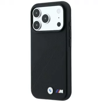 BMW M Funda MagSafe Tire Track Metal Logo para iPhone 18 Pro Max / 17 Pro Max - Negro