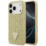 GUESS Funda Rhinestone Triangle Logo para iPhone 17 Pro - Oro