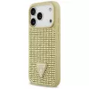 GUESS Funda Rhinestone Triangle Logo para iPhone 17 Pro - Oro