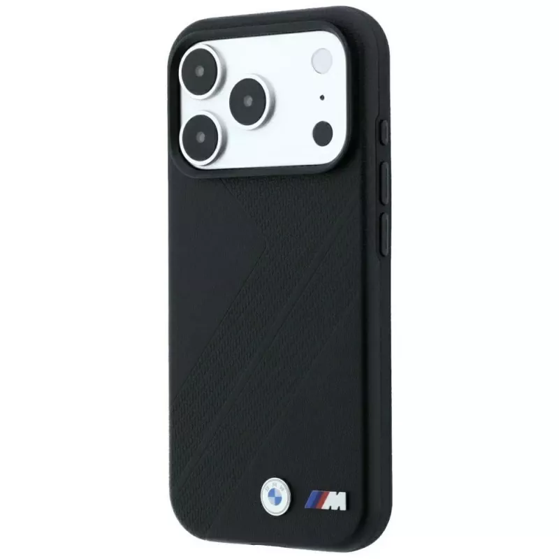 BMW M Funda MagSafe Tire Track Metal Logo para iPhone 18 Pro / 17 Pro - Negro