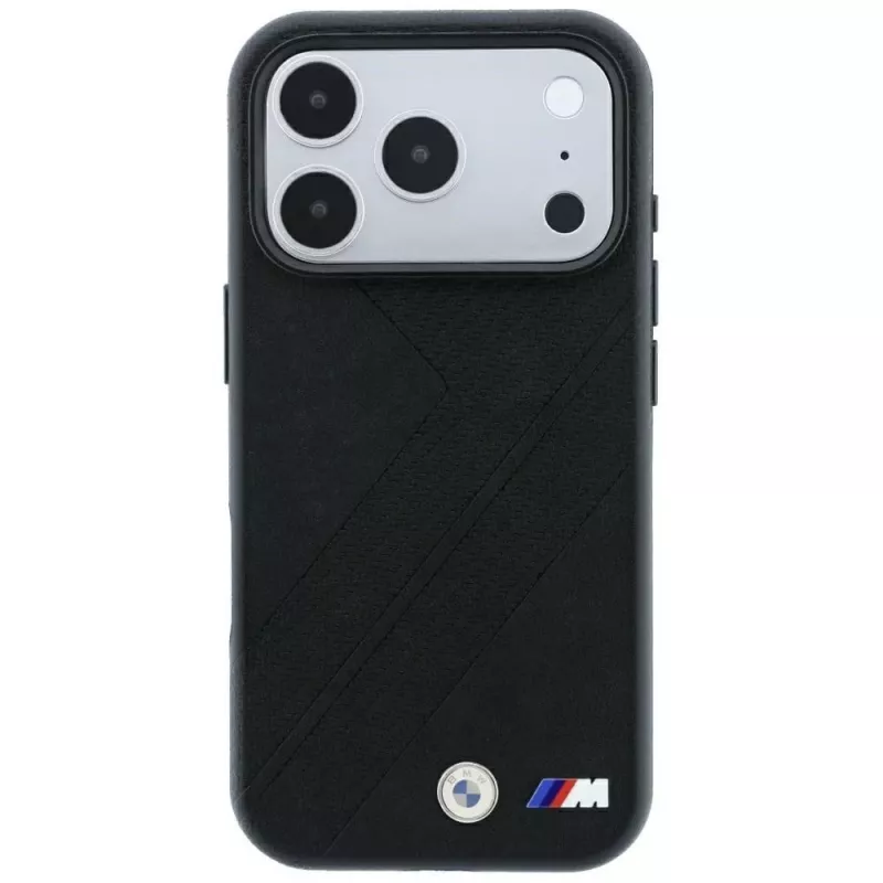 BMW M Funda MagSafe Tire Track Metal Logo para iPhone 18 Pro / 17 Pro - Negro