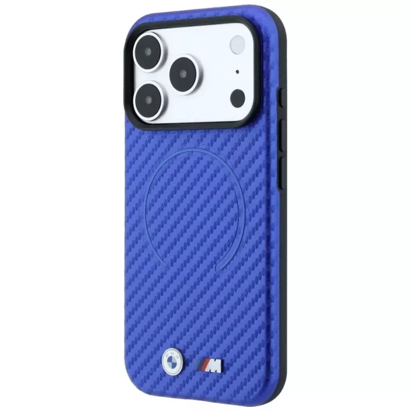 BMW M Funda MagSafe Carbon Printed Ring para iPhone 18 Pro Max / 17 Pro Max - Azul