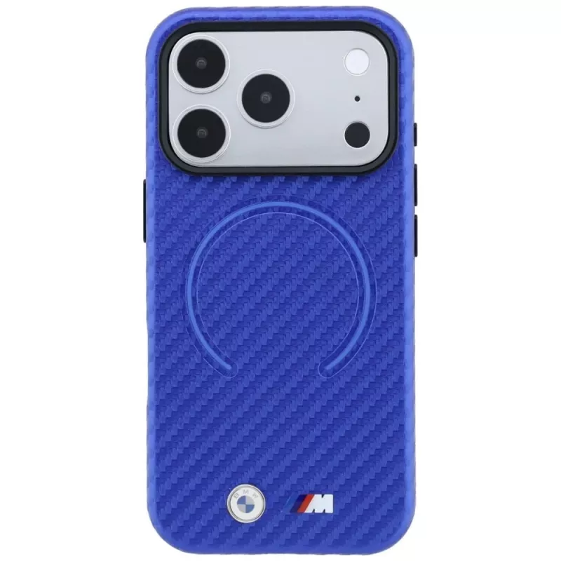 BMW M Funda MagSafe Carbon Printed Ring para iPhone 18 Pro Max / 17 Pro Max - Azul