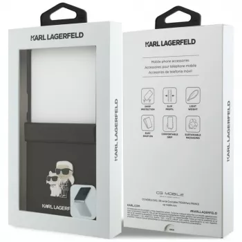 Karl Lagerfeld Funda Karl & Choupette Saffiano Pins para Samsung Galaxy Z Flip8 - Negro