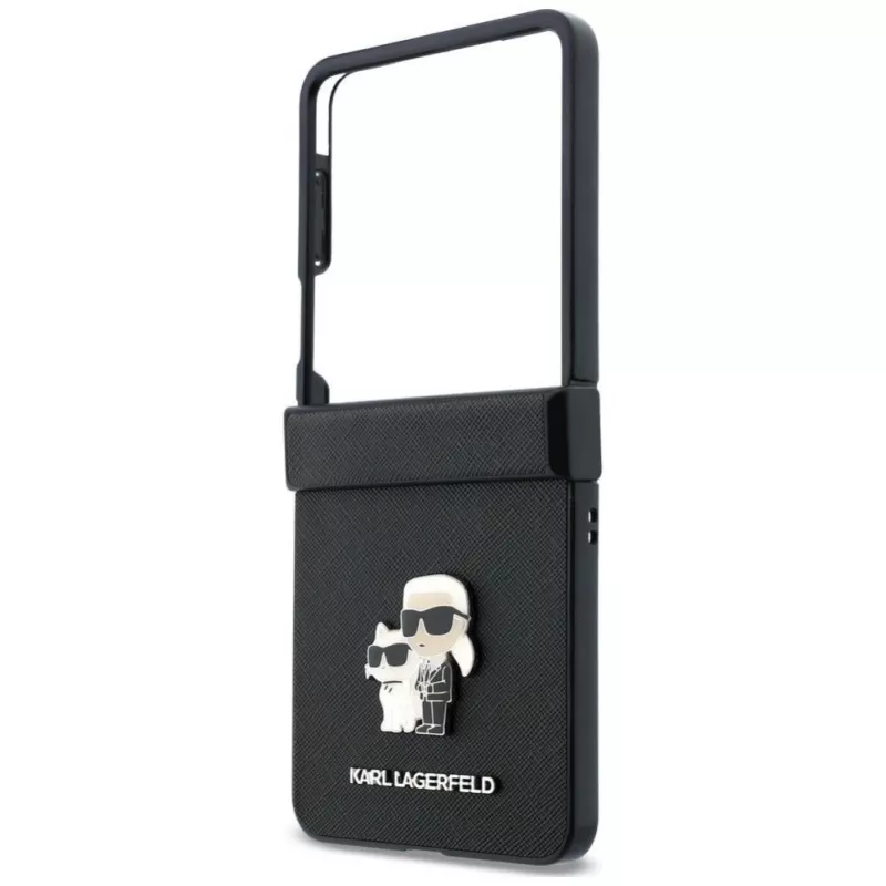 Karl Lagerfeld Funda Karl & Choupette Saffiano Pins para Samsung Galaxy Z Flip8 - Negro