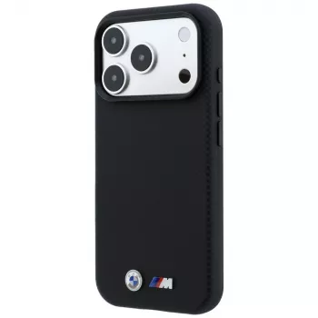 BMW M Funda MagSafe Quadrille Kevlar Metal Logo para iPhone 18 Pro / 17 Pro - Negro