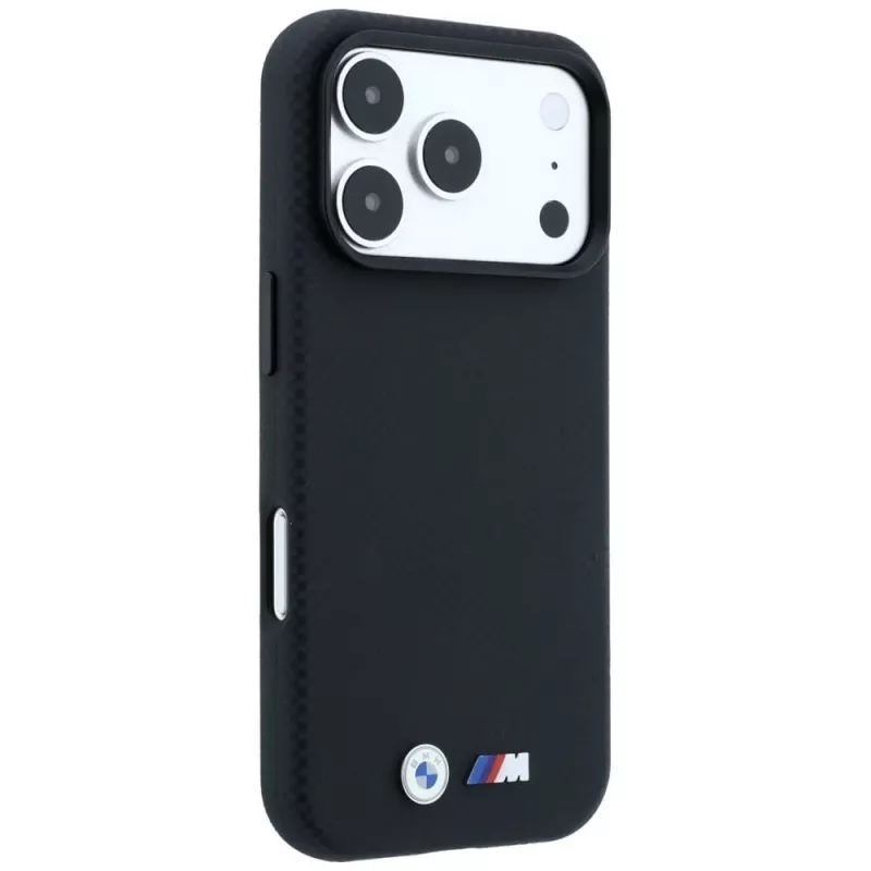 BMW M Funda MagSafe Quadrille Kevlar Metal Logo para iPhone 18 Pro / 17 Pro - Negro