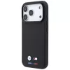 BMW M Funda MagSafe Quadrille Kevlar para iPhone 18 Pro Max / 17 Pro Max - Negro con tricolor y logo metálico