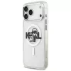 Karl Lagerfeld Funda MagSafe IML Glitter Karl & Choupette Sketch Logo para iPhone 17 Pro Max, Transparente