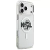 Karl Lagerfeld Funda MagSafe IML Glitter Karl & Choupette Sketch Logo para iPhone 17 Pro Max, Transparente