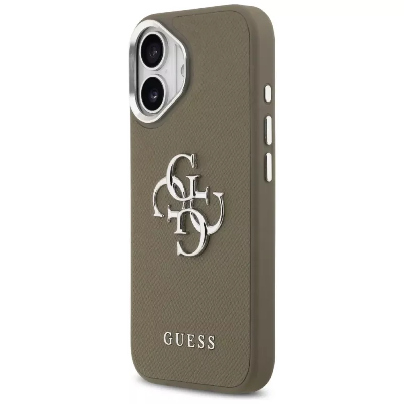 Guess Funda Grained Big 4G Classic Logo para Apple iPhone 17 - Marrón