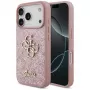 GUESS Funda Fixed Glitter Big 4G para iPhone 18 Pro / 17 Pro - Rosa