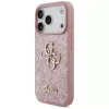 GUESS Funda Fixed Glitter Big 4G para iPhone 18 Pro / 17 Pro - Rosa