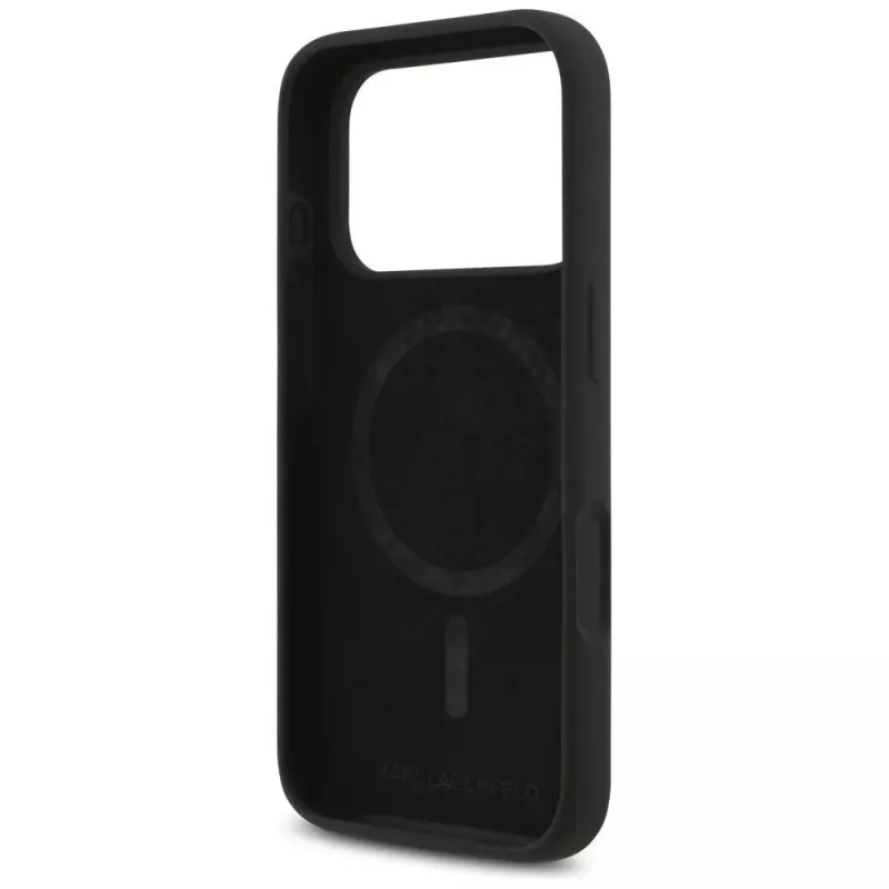 Karl Lagerfeld Funda MagSafe de silicona Karl & Choupette Ring para iPhone 17 Pro Max - Negro