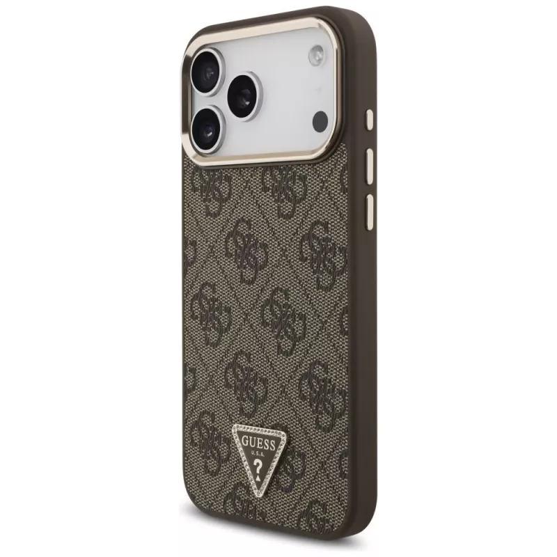GUESS Funda MagSafe 4G Triangle Logo para iPhone 18 Pro Max / 17 Pro Max - Marrón