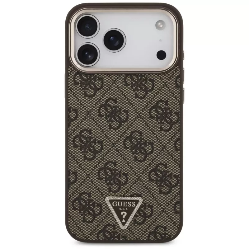 GUESS Funda MagSafe 4G Triangle Logo para iPhone 18 Pro Max / 17 Pro Max - Marrón