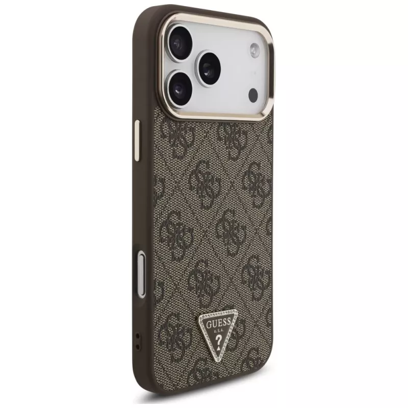GUESS Funda MagSafe 4G Triangle Logo para iPhone 18 Pro Max / 17 Pro Max - Marrón