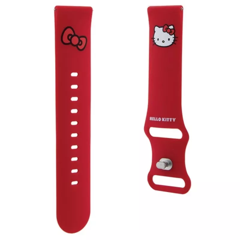 Hello Kitty Correa universal de silicona 22mm Cabeza de Kitty roja