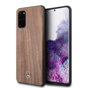 Mercedes-Benz Funda rígida Wood Line nogal para Samsung Galaxy S20+ (SM-G985) - Marrón