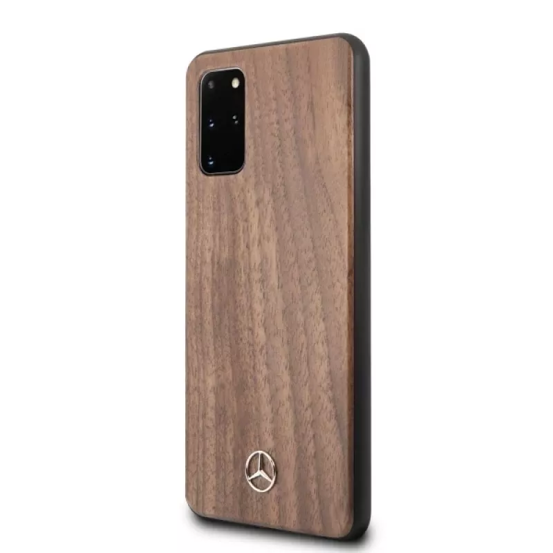 Mercedes-Benz Funda rígida Wood Line nogal para Samsung Galaxy S20+ (SM-G985) - Marrón