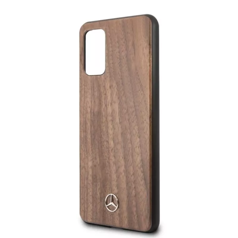 Mercedes-Benz Funda rígida Wood Line nogal para Samsung Galaxy S20+ (SM-G985) - Marrón