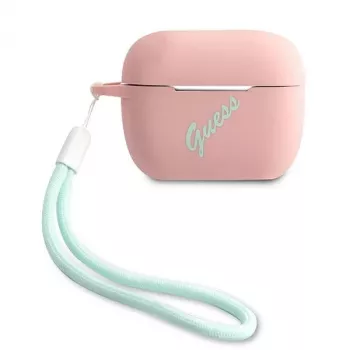 GUESS Funda GUACAPLSVSPG de silicona para AirPods Pro Vintage Rosa Verde