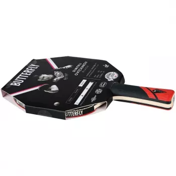 Butterfly Ovtcharov Palas de tenis de mesa negras - Mango cóncavo, gomas Wakaba, madera de 5 capas, homologadas por la ITTF