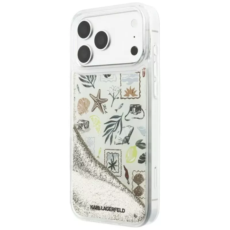 Karl Lagerfeld Funda Liquid Glitter Beach & Sand para iPhone 18 Pro Max / 17 Pro Max - Beige