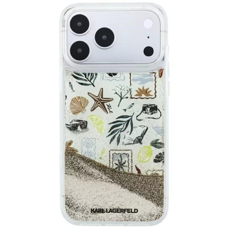 Karl Lagerfeld Funda Liquid Glitter Beach & Sand para iPhone 18 Pro Max / 17 Pro Max - Beige