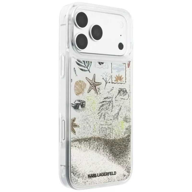 Karl Lagerfeld Funda Liquid Glitter Beach & Sand para iPhone 18 Pro Max / 17 Pro Max - Beige