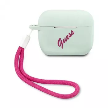GUESS Funda de silicona Vintage para AirPods Pro - Azul Fucsia
