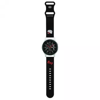 Hello Kitty Correa de silicona con cabeza de Kitty para smartwatches, 22 mm, Negra