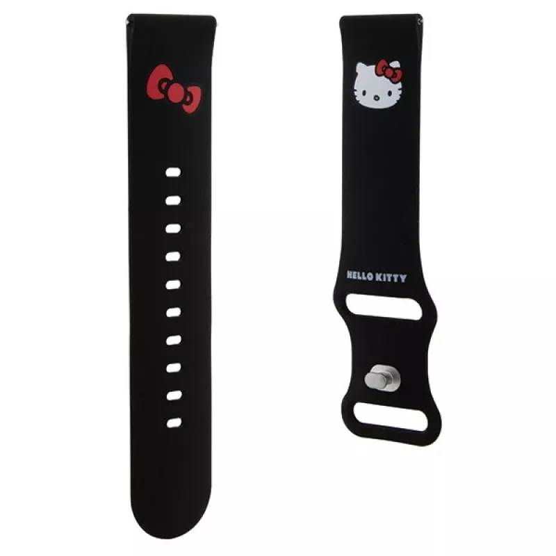 Hello Kitty Correa de silicona con cabeza de Kitty para smartwatches, 22 mm, Negra