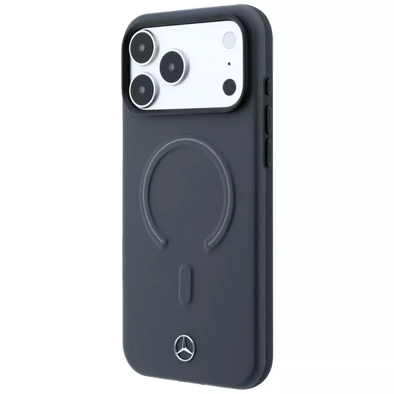 Mercedes Funda MagSafe de piel 3D para iPhone 18 Pro Max / 17 Pro Max - Antracita