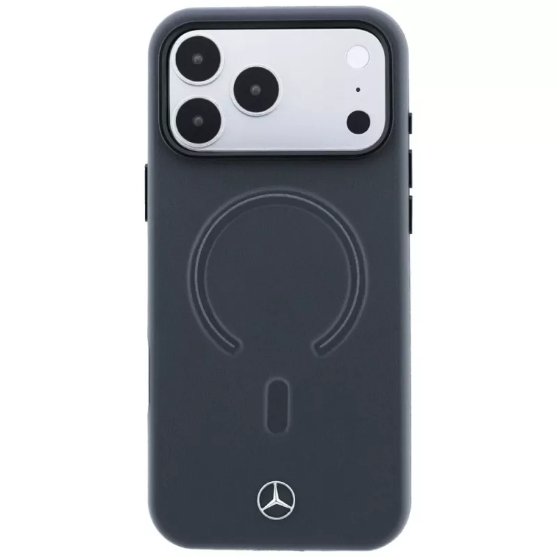 Mercedes Funda MagSafe de piel 3D para iPhone 18 Pro Max / 17 Pro Max - Antracita