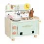 Janod Shiny Grandma Cocina de juguete de madera con 9 accesorios, Rosa/Gris