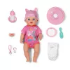 ZAPF CREATION Baby born Emma Click & Play Muñeca interactiva de 43 cm con pelele rosa y sombrero