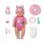 ZAPF CREATION Baby born Emma Click & Play Muñeca interactiva de 43 cm con pelele rosa y sombrero