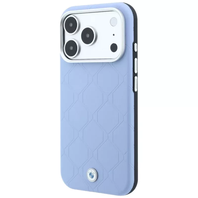 BMW Funda MagSafe Sign Deboss Quilted Metal Logo para iPhone 17 Pro / 18 Pro - Azul
