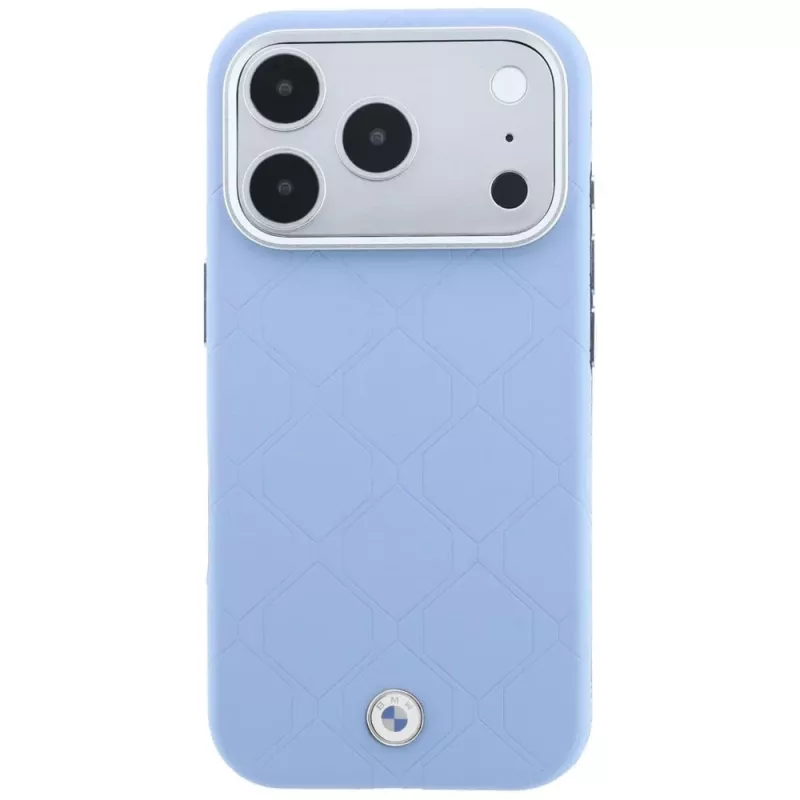 BMW Funda MagSafe Sign Deboss Quilted Metal Logo para iPhone 17 Pro / 18 Pro - Azul