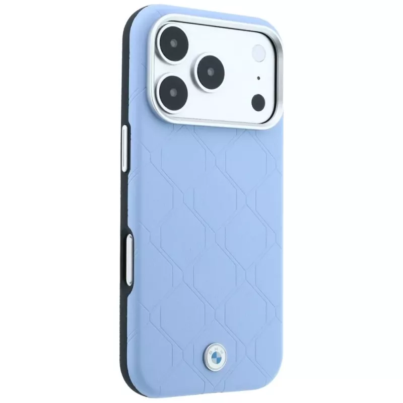 BMW Funda MagSafe Sign Deboss Quilted Metal Logo para iPhone 17 Pro / 18 Pro - Azul