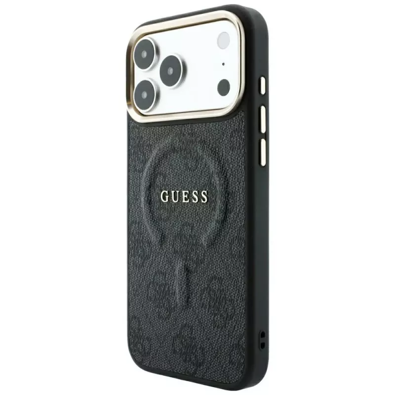 GUESS Funda MagSafe Embossed 4G Classic para iPhone 17 Pro / 18 Pro - Negro
