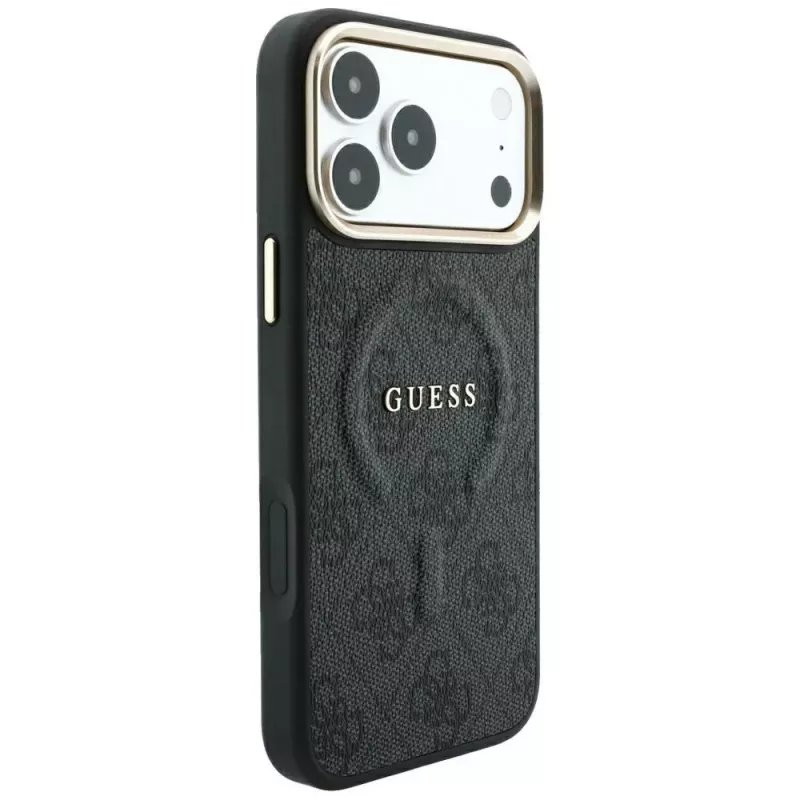 GUESS Funda MagSafe Embossed 4G Classic para iPhone 17 Pro / 18 Pro - Negro