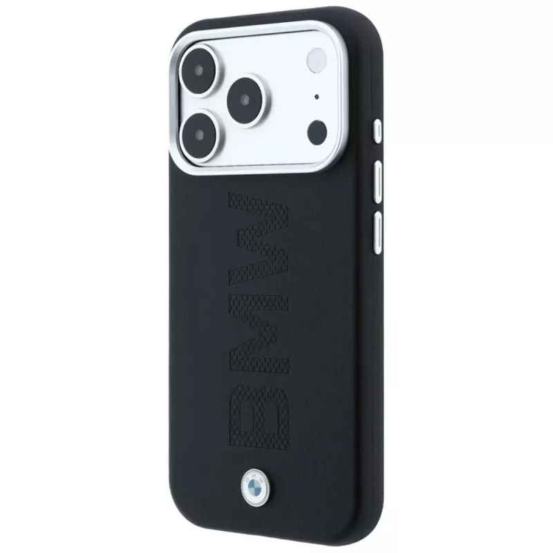 BMW Sign Deboss Quilted Metal Logo Funda MagSafe para iPhone 18 Pro Max, Antracita