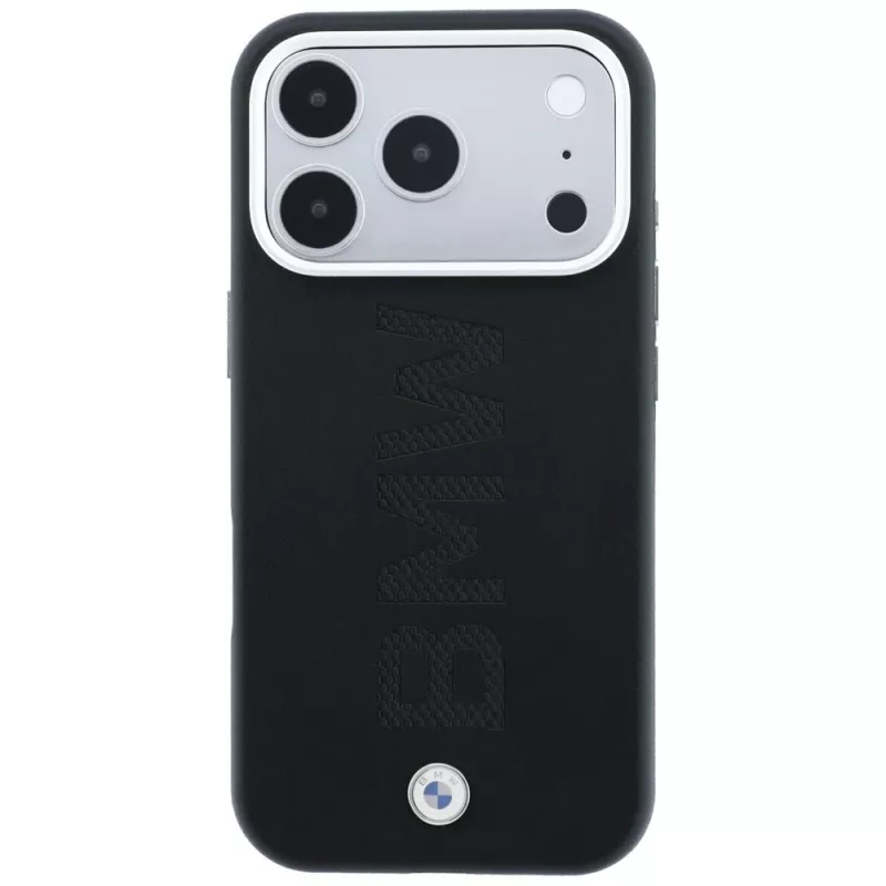 BMW Sign Deboss Quilted Metal Logo Funda MagSafe para iPhone 18 Pro Max, Antracita
