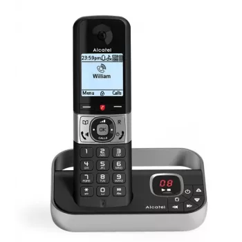 Alcatel F890 Voice Teléfono inalámbrico DECT con contestador automático, Negro/Plata