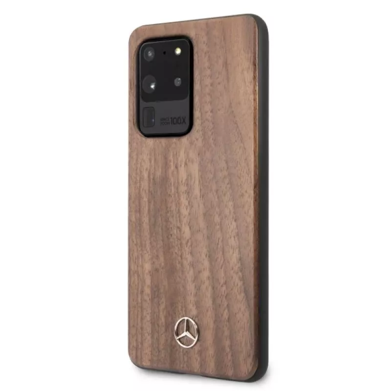 Mercedes-Benz Funda rígida Wood Line nogal para Samsung Galaxy S20 Ultra (G988) - Marrón