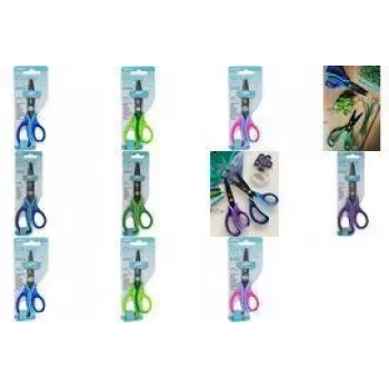 WEDO Gripy tijeras de manualidades 130 mm punta afilada, acero inoxidable, diestros, negro, 1 ud. en blíster
