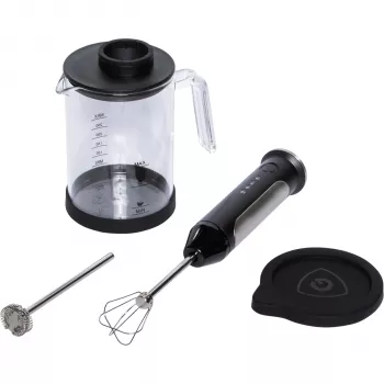 Graef MS 202 espumador de leche por inducción, 200 ml para espumar / 350 ml para calentar, acero inoxidable, plata
