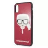 Karl Lagerfeld KLHCPXDLHRE funda Iconic Glitter Karl's Head para iPhone X/Xs roja